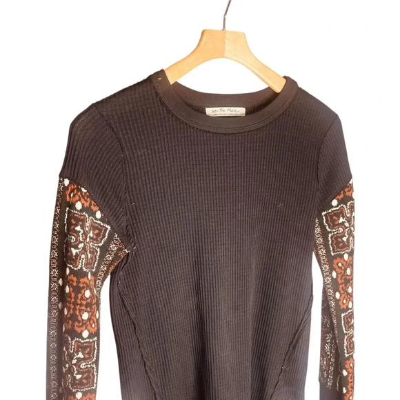 Free People Nikki Layering Bandana Patchwork Sweater Top - Picture 6 of 13